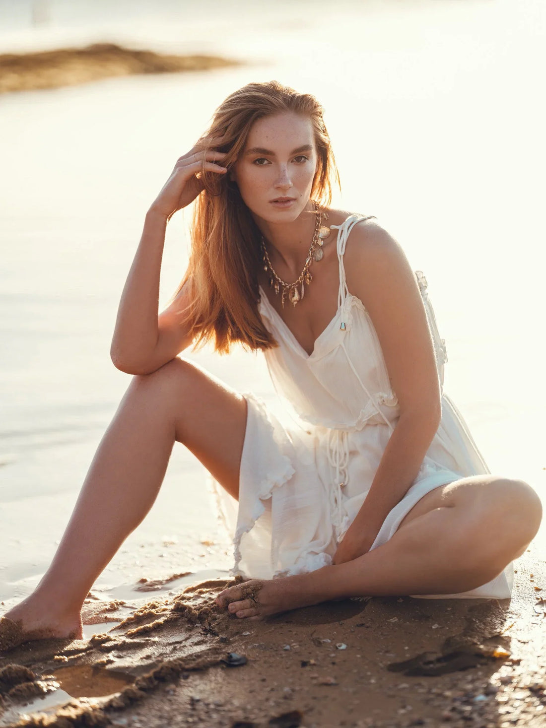 Golden hour beach portrait shot on the Fujifilm GFX100, photo 1