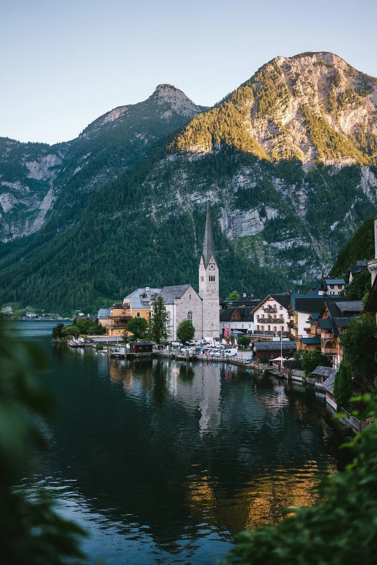 Sunset photo in the town of Hallstatt, Austria, photo 1