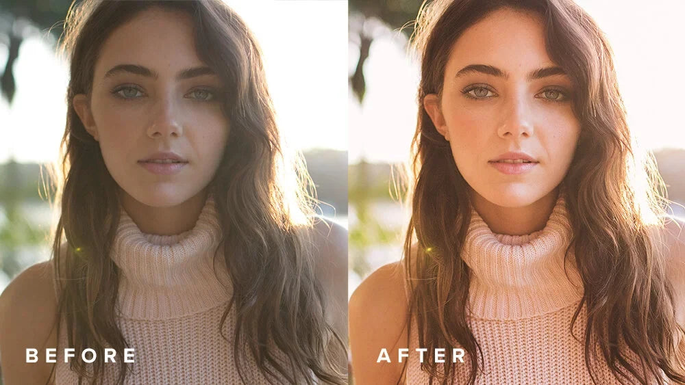 Golden hour portrait from my Lightroom editing tutorial, photo 1