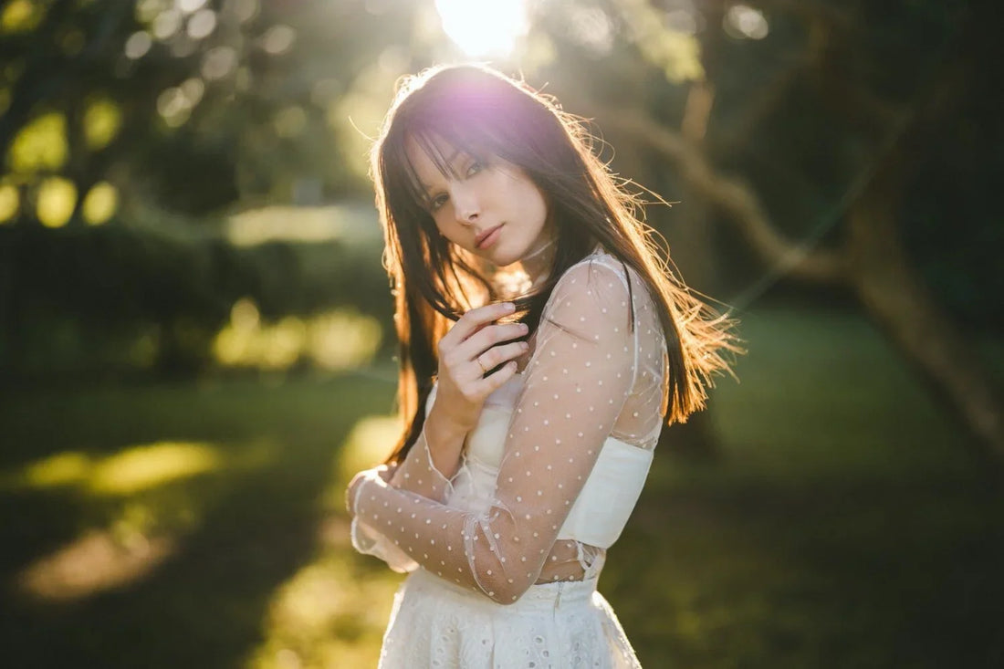 Golden hour portrait with a disposable film look edited in Lightroom