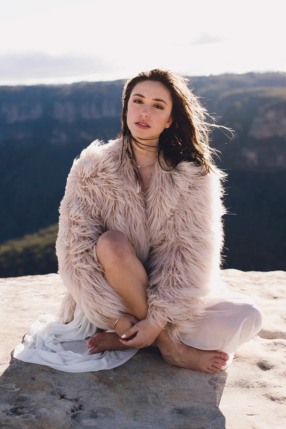 Fashion editorial portrait of Kristina in the mountains, photo 1