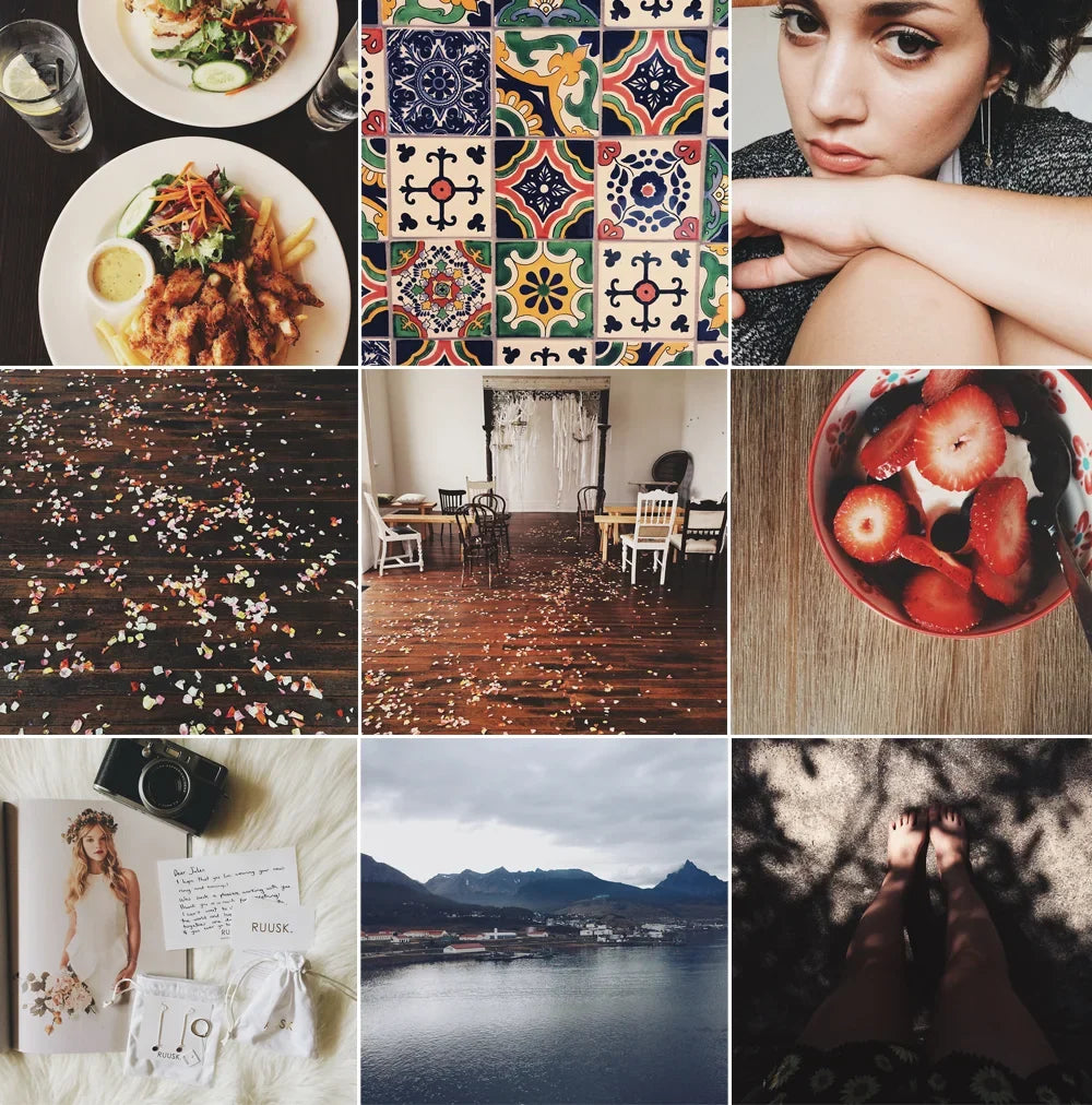 Instagram photo collage of hotel rooms and daily life, photo 1